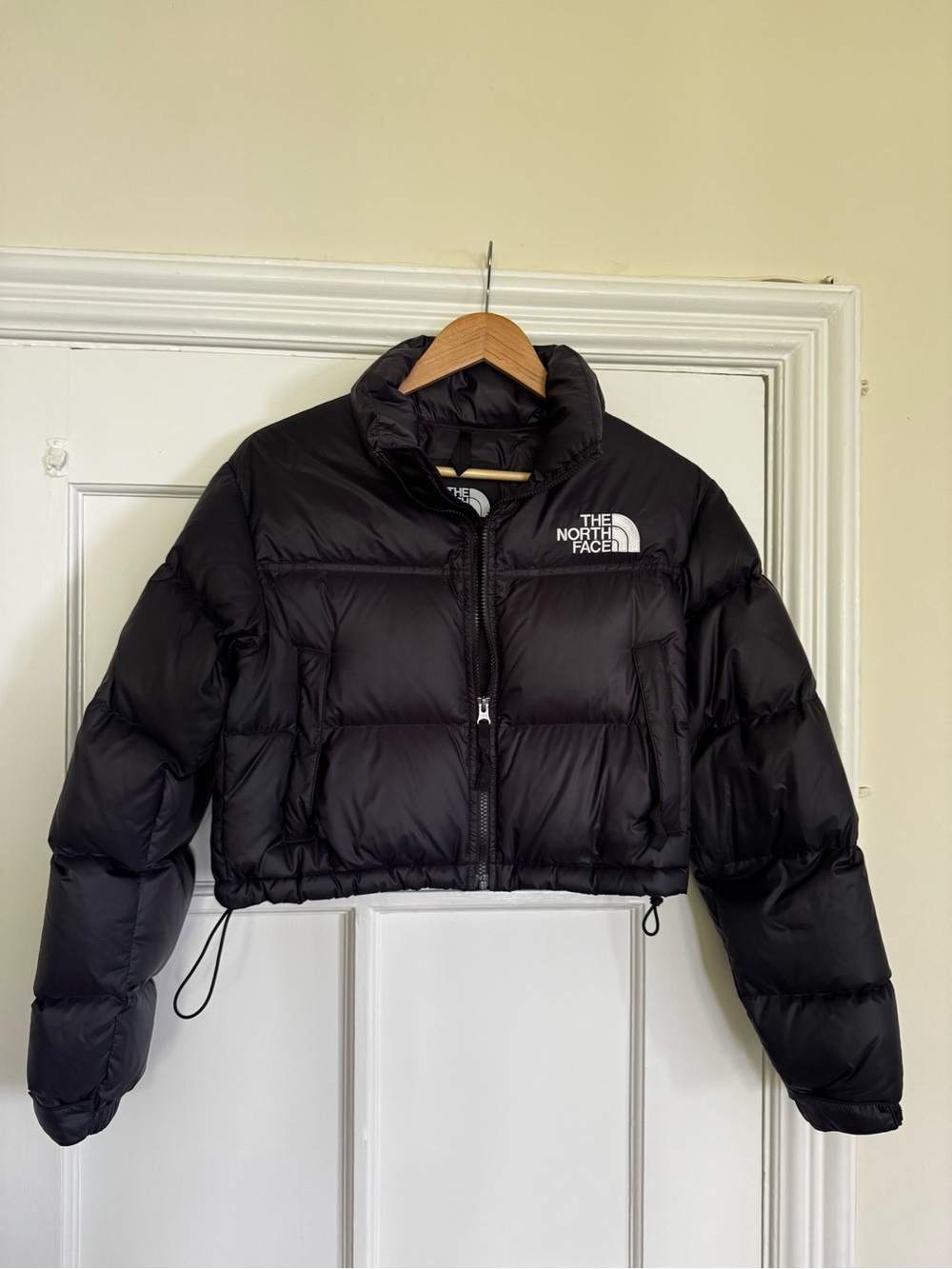 The North Face Black Cropped Nuptse Puffer Jacket
